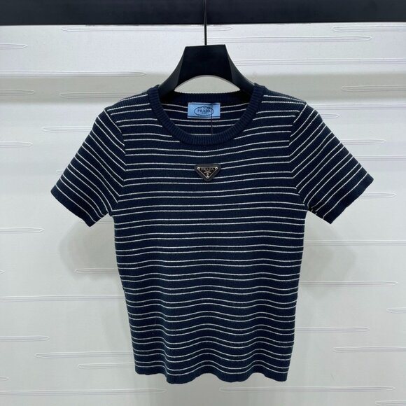 Prada striped knitted short sleeves - Picture 1 of 8